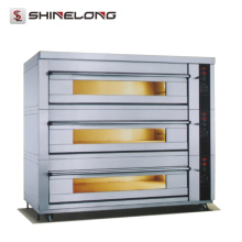 Forno de plataforma de aço inoxidável comercial com forno de padaria com vapor de 12 bandejas 3 Deck